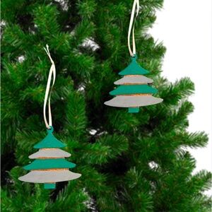Ornaments Tree Holiday Christmas Harry Potter Slytherin Wood Round Handmade 2Pk